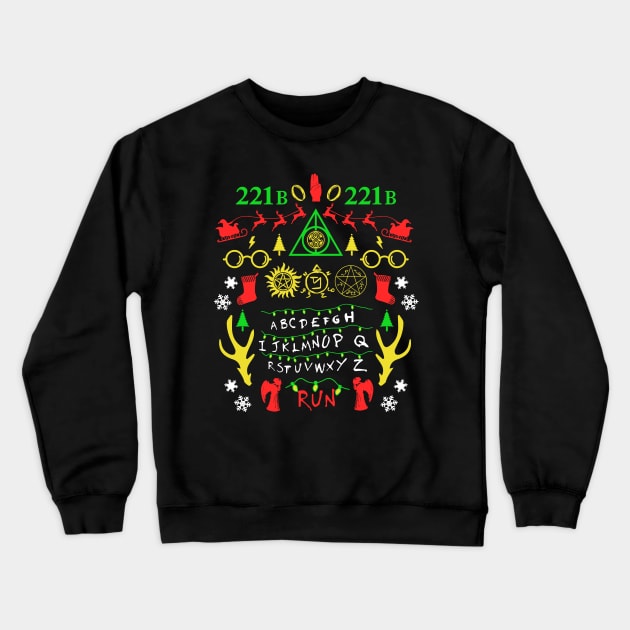 Multifandom Ugly Christmas Sweatshirt Crewneck Sweatshirt by KsuAnn